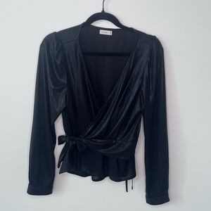 SOLD - Gentle Fawn Black Blouse